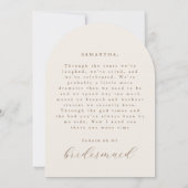 Will You Be My Bridesmaid Arch Photo Proposal Card 招待状 (裏面)