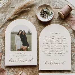 Will You Be My Bridesmaid Arch Photo Proposal Card 招待状