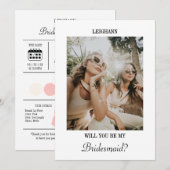 Will You Be My Bridesmaid Bridesmaid Proposal Card 招待状 (正面/裏面)