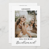 Will You Be My Bridesmaid Bridesmaid Proposal Card 招待状 (正面/裏面)