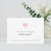 『Will You Be My Bridesmaid Card -つる植物ハートFab』 招待状 (スタンド正面)