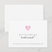 『Will You Be My Bridesmaid Card -つる植物ハートFab』 招待状 (正面/裏面)