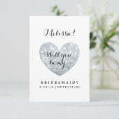 『Will You Be My Bridesmaid Card -グリッターFab』 招待状 (スタンド正面)