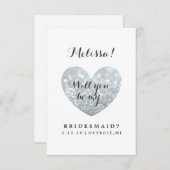 『Will You Be My Bridesmaid Card -グリッターFab』 招待状 (正面/裏面)