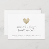 『Will You Be My Bridesmaid Card -ハート 招待状 (正面/裏面)