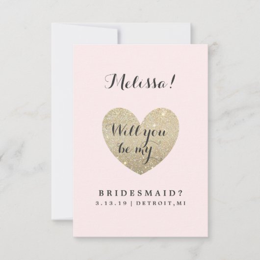 Will You Be My Bridesmaid Card -ハートFab 招待状 (正面)