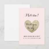 Will You Be My Bridesmaid Card -ハートFab 招待状 (正面/裏面)