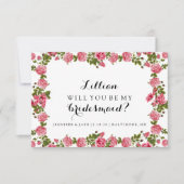 『Will You Be My Bridesmaid Card -バラ 招待状 (正面)