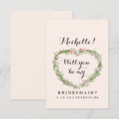 Will You Be My Bridesmaid Card -フローラハート 招待状 (正面/裏面)
