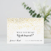 『Will You Be My Bridesmaid Card -紙吹雪·ファブUs』 招待状 (スタンド正面)