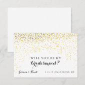 『Will You Be My Bridesmaid Card -紙吹雪·ファブUs』 招待状 (正面/裏面)