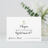 『Will You Be My Bridesmaid Card - Herリングや輪Fab』 招待状 (スタンド正面)