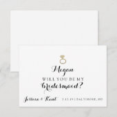『Will You Be My Bridesmaid Card - Herリングや輪Fab』 招待状 (正面/裏面)