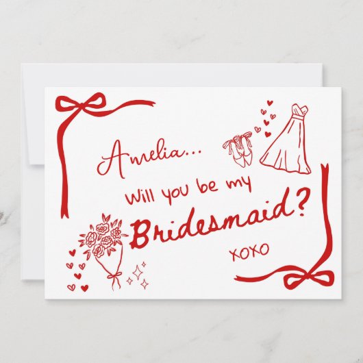 Will you be my Bridesmaid Card Invitation 招待状 (正面)