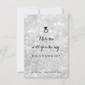 Will You Be My Bridesmaid Card - Lit Fab Silver（英語 招待状 (正面)