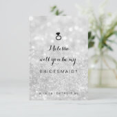 Will You Be My Bridesmaid Card - Lit Fab Silver（英語 招待状 (スタンド正面)
