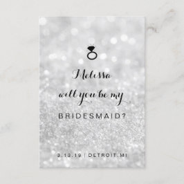 Will You Be My Bridesmaid Card - Lit Fab Silver（英語 招待状
