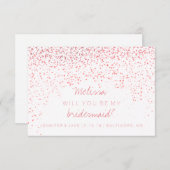 『Will You Be My Bridesmaid Card - Pink』(私の花嫁の付き添いの 招待状 (正面/裏面)