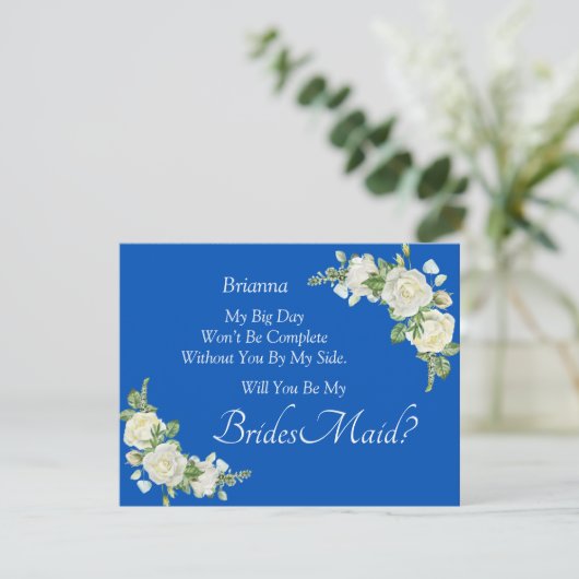 Will You Be My Bridesmaid? Cobalt Blue & White (スタンド正面)