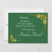 Will You Be My Bridesmaid? Emerald Green & Gold (正面)