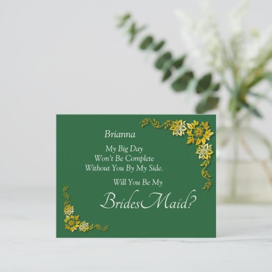 Will You Be My Bridesmaid? Emerald Green & Gold (スタンド正面)