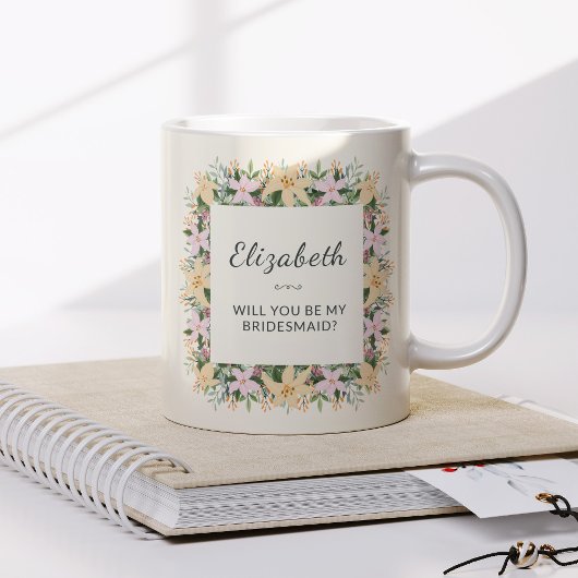 Will You Be My Bridesmaid | Floral Mug コーヒーマグカップ