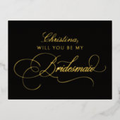 Will You Be My Bridesmaid Foil Card 箔シーズンポストカード (正面)