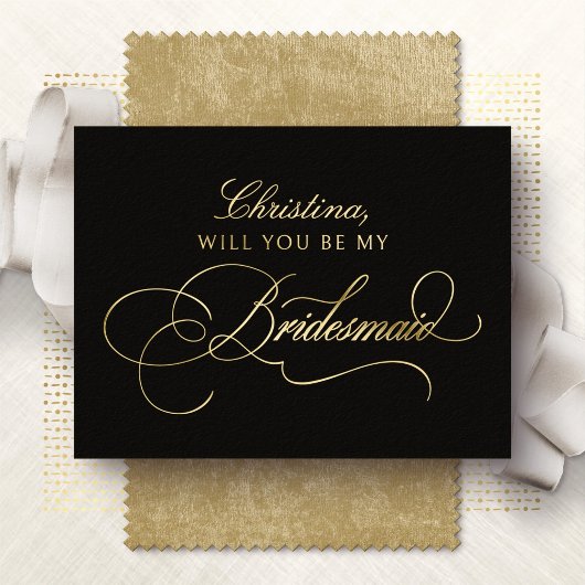 Will You Be My Bridesmaid Foil Card 箔シーズンポストカード