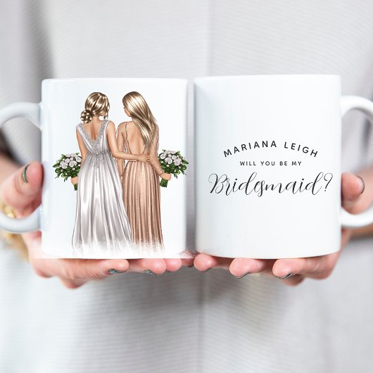 Will you be my Bridesmaid? Girls In Gowns コーヒーマグカップ