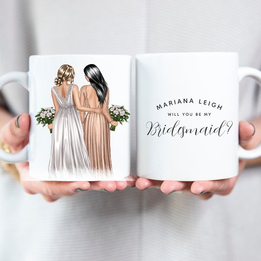Will you be my Bridesmaid? Girls In Gowns コーヒーマグカップ