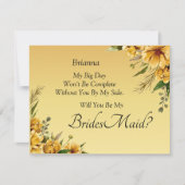 Will You Be My Bridesmaid?  Golden Yellow Flowers  (正面)
