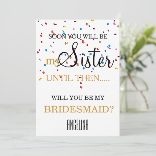 Will you be my bridesmaid? invitation 招待状 (スタンド正面)