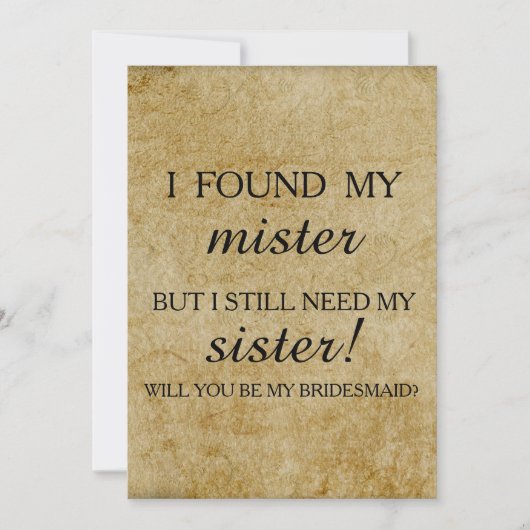 Will you be my bridesmaid? invitation 招待状 (正面)