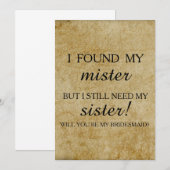 Will you be my bridesmaid? invitation 招待状 (正面/裏面)