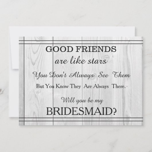 Will you be my bridesmaid? invitation 招待状 (正面)
