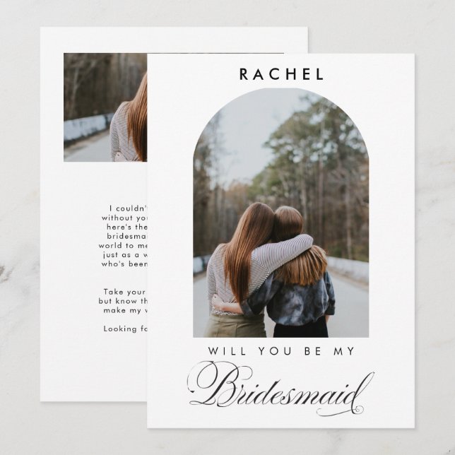 Will you be my Bridesmaid Minimalist Photo Script (正面/裏面)