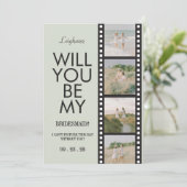 Will You Be My Bridesmaid Photo Green Reel 招待状 (スタンド正面)