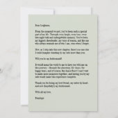 Will You Be My Bridesmaid Photo Green Reel 招待状 (裏面)