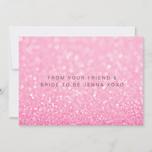 Will You Be My Bridesmaid Pink Glitter Card 招待状 (裏面)
