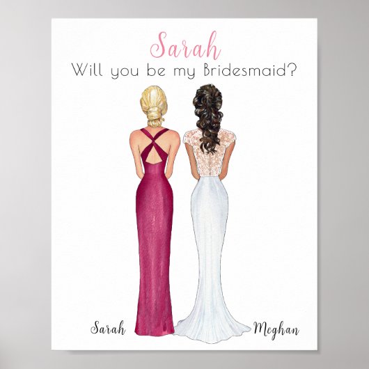 Will you be my Bridesmaid poster ポスター (正面)