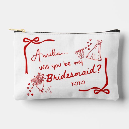 Will you be my Bridesmaid Proposal  アクセサリーポーチ (正面)