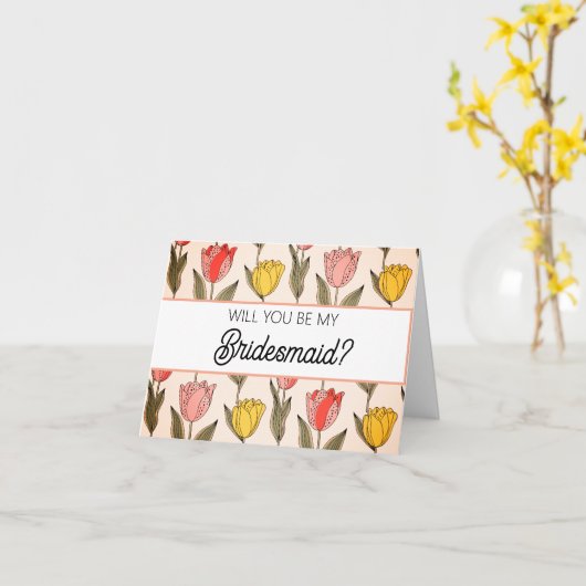Will you be my Bridesmaid proposal card カード (黄色い花)