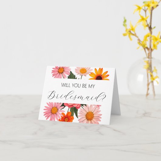 Will you be my Bridesmaid proposal card カード (黄色い花)