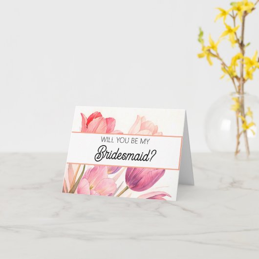 Will you be my Bridesmaid proposal card カード (黄色い花)