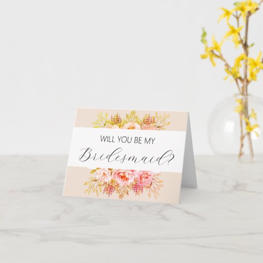 Will you be my Bridesmaid proposal card カード (黄色い花)