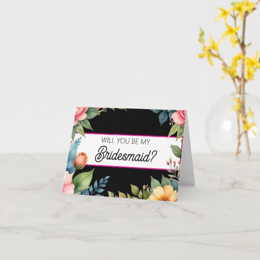 Will you be my Bridesmaid proposal card カード (黄色い花)