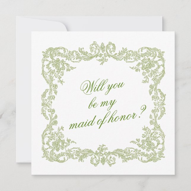 Will You Be My Bridesmaid Proposal Invitation Card (正面)