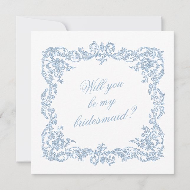 Will You Be My Bridesmaid Proposal Invitation Card (正面)