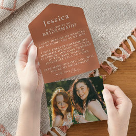Will You Be My Bridesmaid Proposal Letter Photo オールインワン招待状