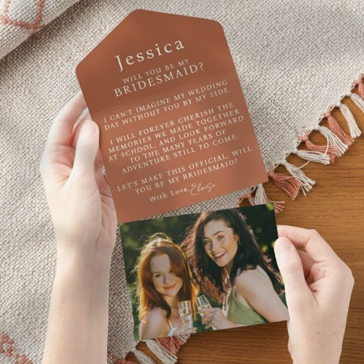 Will You Be My Bridesmaid Proposal Letter Photo オールインワン招待状